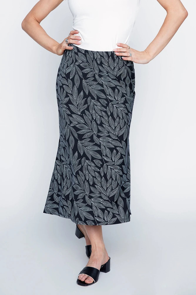 Dot and leaves pattern skirt