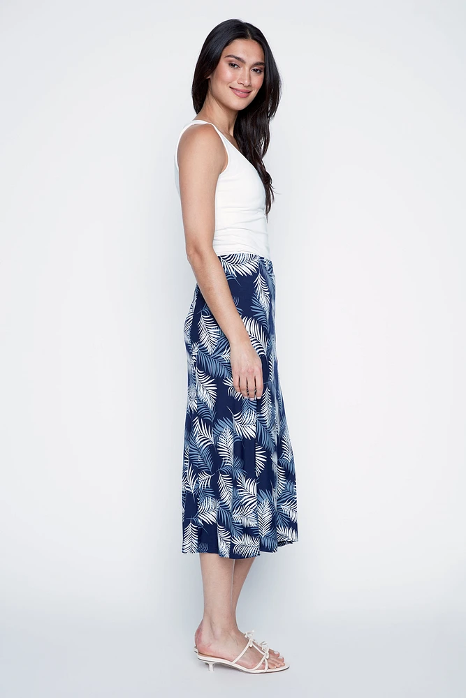 Tropical leaves pattern skirt
