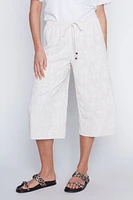 Wide leg floral puff capri