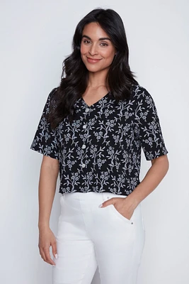 La blouse à imprimé fleuri