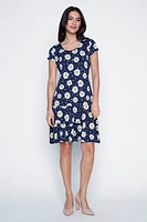 Dots and daisy design ruffle dress