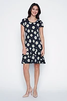Dots and daisy design ruffle dress