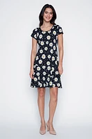 Dots and daisy design ruffle dress