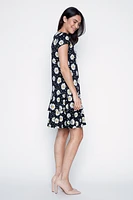 Dots and daisy design ruffle dress