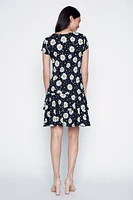 Dots and daisy design ruffle dress