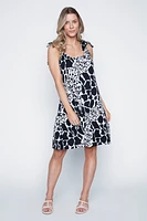 Tiered animal print dress