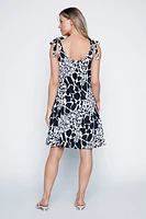 Tiered animal print dress