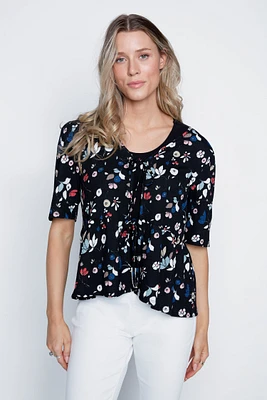 Floral knot front closure top