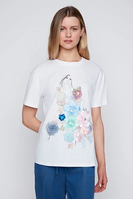 Le t-shirt portrait floral
