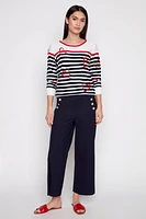 Wide leg sailor capri