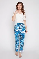 Slim leg printed pant