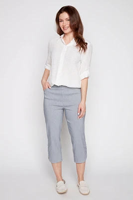 Stripe bengaline capri
