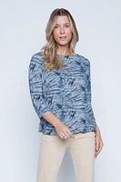 Boat neck printed t-shirt