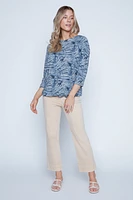 Boat neck printed t-shirt