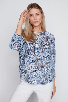 La blouse imprimé à manches dolman larges