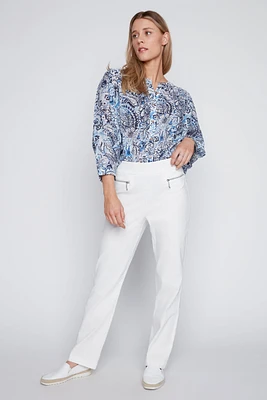 Le pantalon jambe étroite aspect lin