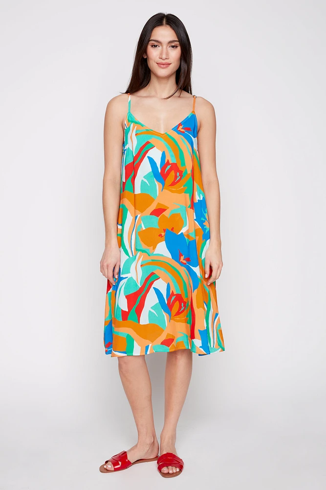 Printed dress with pockets