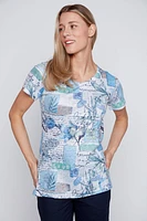 Floral frame burnout t-shirt