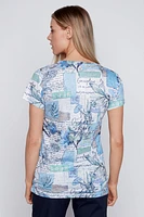 Floral frame burnout t-shirt