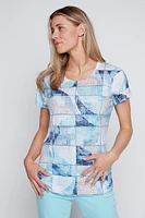 Abstract squares burnout t-shirt
