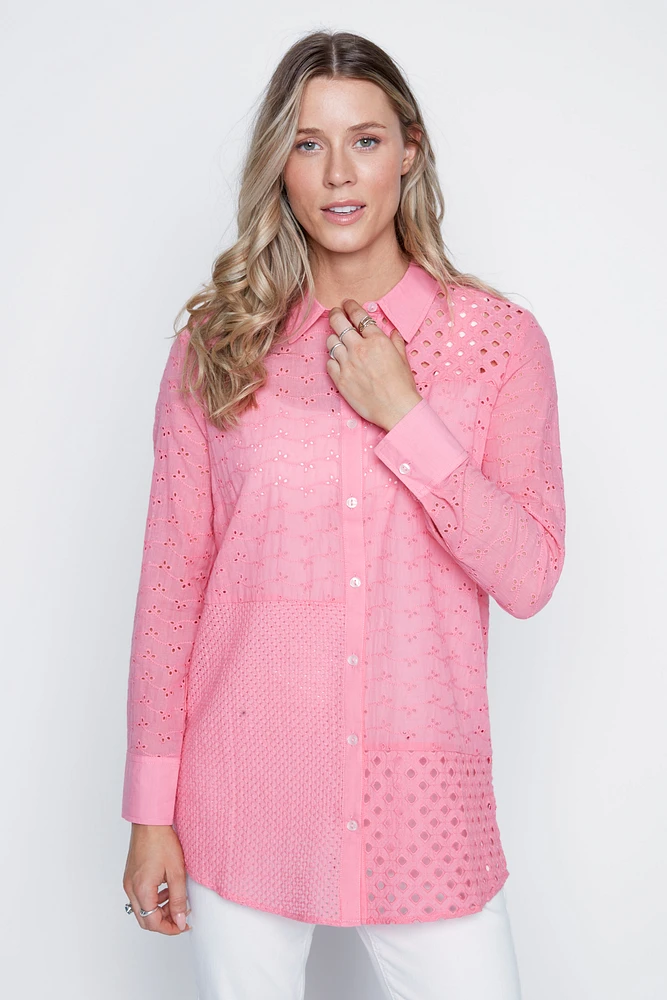 Cotton eyelet blouse