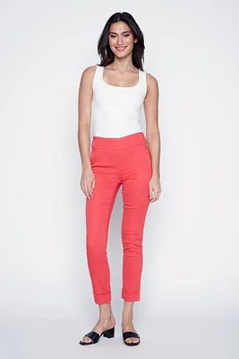Slim leg pant with cuff detail
