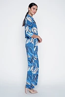 Leaf print palazzo pant
