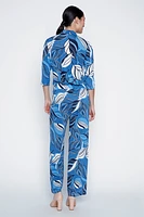 Leaf print palazzo pant