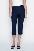 Slim leg solid cuffed capri