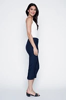 Slim leg solid cuffed capri