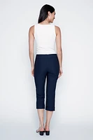 Slim leg solid cuffed capri