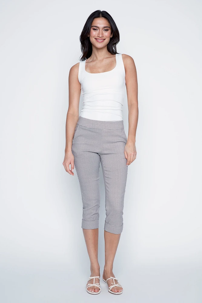 Slim leg printed cuffed capri