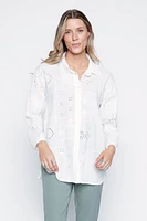 Eyelet embroidery cotton blouse