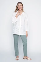 Eyelet embroidery cotton blouse