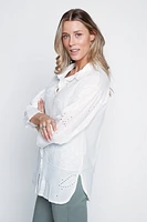 Eyelet embroidery cotton blouse