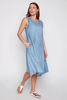 Asymetric hem linen dress