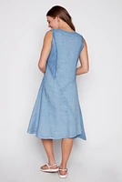 Asymetric hem linen dress