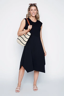 Asymmetric hem solid dress