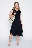 Asymmetric hem solid dress