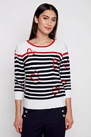 Stripe and heart sweater