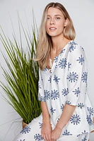 Printed V-neck top