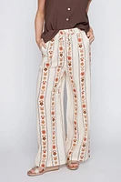 Printed linen palazzo pant