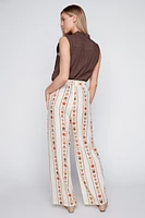 Printed linen palazzo pant