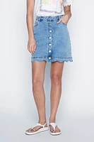 Scallop hem jean skort