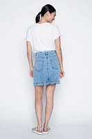 Scallop hem jean skort