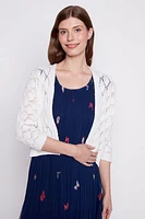 Short diamond pattern cardigan