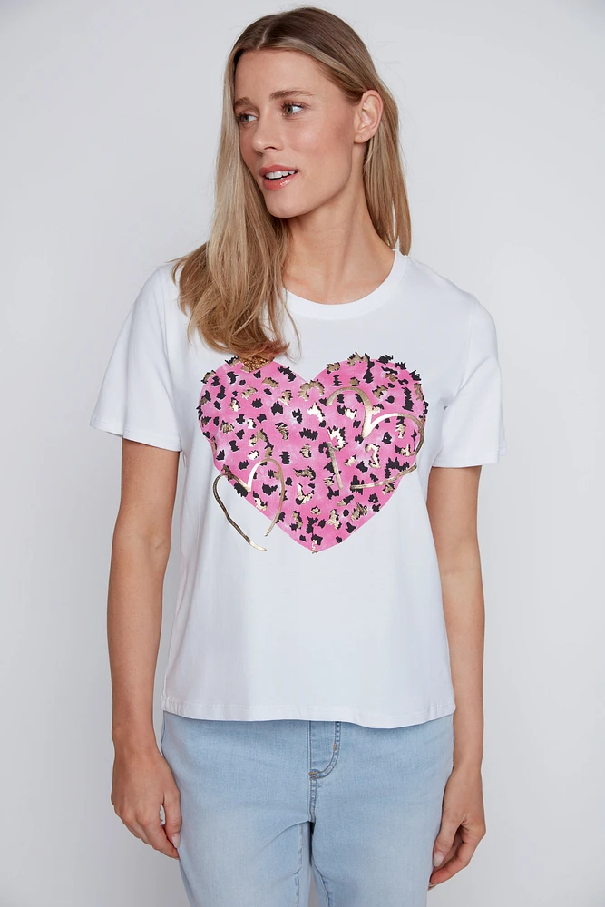 Heart print t-shirt