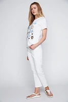 Floral geometric print t-shirt