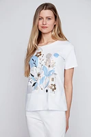 Floral geometric print t-shirt