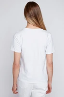 Floral geometric print t-shirt